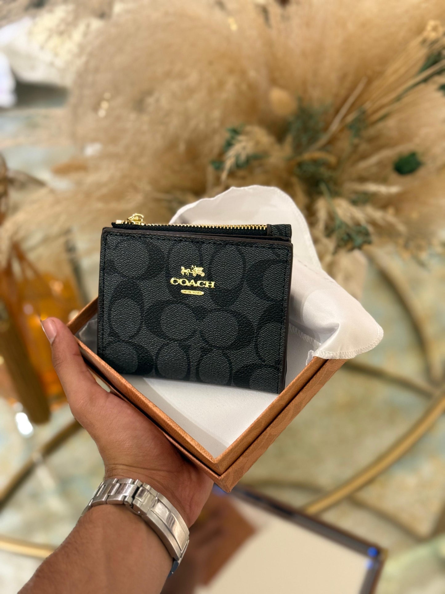 Portefeuille COACH à bouton-pression